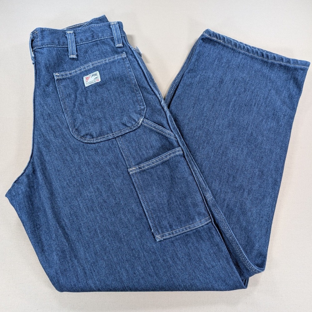 Tyndale FR Denim Carpenter Pants Mens 31x32 Blue Flame Resistant Made in USA